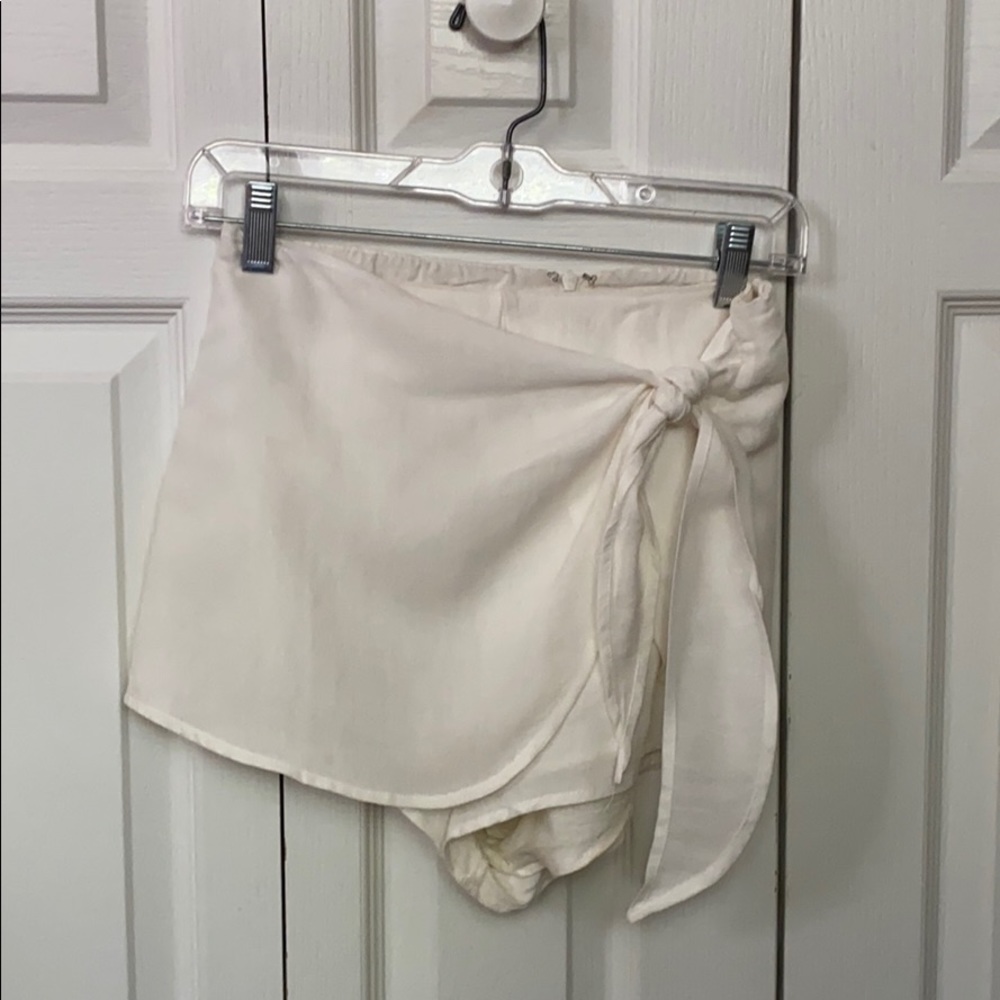 white wrap skort